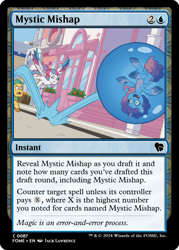 Size: 375x523 | Tagged: safe, artist:jack lawrence, edit, idw, imported from derpibooru, hitch trailblazer, zipp storm, ccg, g5, magic bubble, magic the gathering, maretime bay, misty brightdawn, my little pony: mane event, trading card, trading card edit, trading card game