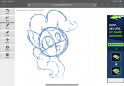 Size: 2360x1640 | Tagged: safe, imported from derpibooru, pinkie pie, earth pony, pony, bust, looking at you, open mouth, portrait, screenshots, sketch, smiling, smiling at you, solo, whiteboard, whiteboard fox