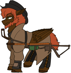 Size: 990x1008 | Tagged: safe, artist:brainiac, imported from derpibooru, oc, oc only, oc:whiskey sour, fallout equestria, commission, male, simple background, solo, stallion, syringe rifle, transparent background