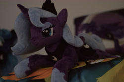 Size: 6014x4003 | Tagged: safe, artist:psychoshy_bc1q, imported from ponybooru, princess luna, spitfire, alicorn, bokeh, dakimakura cover, irl, out of focus, photo, pillow, plushie, s1 luna