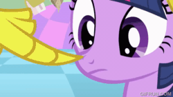 Size: 600x338 | Tagged: safe, imported from derpibooru, screencap, discord, twilight sparkle, draconequus, pony, the return of harmony, angry, animated, boop, female, gif, gifrun.com, mare