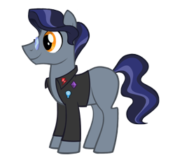 Size: 724x670 | Tagged: dead source, safe, artist:chadrocco, imported from derpibooru, earth pony, pony, clothes, cr, glasses, jacket, male, simple background, smiling, solo, stallion, tgwtg, transparent background