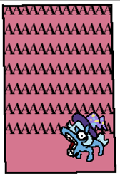 Size: 522x779 | Tagged: safe, artist:punkittdev, imported from derpibooru, trixie, earth pony, unicorn, aaaaaaaaaa, female, horn, mare, open mouth, red background, screaming, simple background, solo