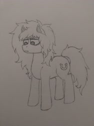 Size: 3060x4080 | Tagged: safe, artist:curly horse, imported from derpibooru, earth pony, pony, female, flowing mane, high res, mare, monochrome, pencil drawing, sketch, solo, traditional art