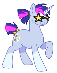 Size: 682x868 | Tagged: safe, artist:devilbunzz, imported from derpibooru, dj pon-3, twilight sparkle, vinyl scratch, oc, oc only, unnamed oc, pony, unicorn, blaze (coat marking), coat markings, colored horn, facial markings, female, glasses, horn, lesbian, magical lesbian spawn, male, next generation, offspring, parent:twilight sparkle, parent:vinyl scratch, parents:vinylight, ponytail, purple coat, raised hoof, shipping, short mane, short tail, simple background, smiling, socks (coat markings), solo, spiked tail band, stallion, standing, star glasses, straight mane, straight tail, tail, tail band, tied mane, tied tail, two toned mane, two toned tail, unicorn oc, vinylight, white background