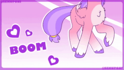 Size: 1280x720 | Tagged: safe, artist:sekuponi, imported from derpibooru, oc, oc only, oc:blush rush, pegasus, pony, :3, :p, animated, banana, bed, bedroom eyes, blushing, butt, butt fluff, cheek fluff, chest fluff, cute, dancing, eyes closed, featureless crotch, female, fluffy, food, heart, hoof hold, kicking, leg fluff, looking at you, lying down, mare, mouth hold, nom, ocbetes, on back, on side, one eye closed, pillow, plot, prone, raised hoof, raised leg, seductive pose, sitting, smiling, solo, spread legs, spread wings, spreading, sultry pose, text, tongue out, underhoof, unshorn fetlocks, vengaboys, webm, wing fluff, wings, wink