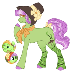 Size: 1000x1000 | Tagged: safe, artist:kazmuun, imported from derpibooru, auntie applesauce, earth pony, pony, alternate design, concave belly, hat, simple background, solo, transparent background, young auntie applesauce, younger