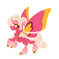 Size: 3600x3600 | Tagged: safe, artist:gigason, imported from derpibooru, oc, oc only, oc:maple moth, changeling, changepony, hybrid, insect, moth, mothling, original species, fangs, heart, heart eyes, interspecies offspring, looking at you, magical lesbian spawn, obtrusive watermark, offspring, parent:oc:honey glaze, parent:princess cadance, parents:canon x oc, simple background, smiling, smiling at you, solo, species swap, transparent background, watermark, wingding eyes