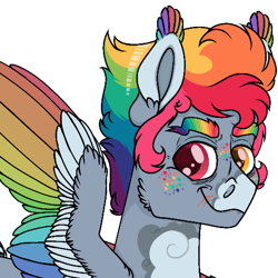 Size: 512x512 | Tagged: safe, artist:possumtots, edit, imported from derpibooru, rainbow dash, cropped, redesign, simple background, solo, there is no escape, transparent background
