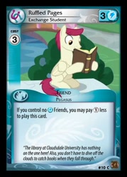 Size: 344x480 | Tagged: safe, imported from derpibooru, sugar maple, pegasus, pony, marks for effort, book, card game, ccg, english, fanmade, friendship student, implied cloudsdale, male, reading, ruffled pages, stallion, unlicensed, unofficial, unofficial merchandise, water