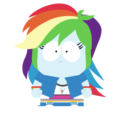 Size: 1175x1135 | Tagged: safe, imported from derpibooru, rainbow dash, human, equestria girls, female, simple background, solo, south park, style emulation, transparent background