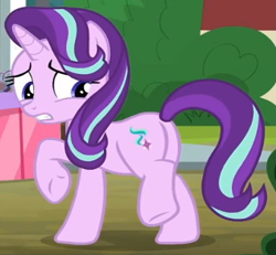 Size: 749x691 | Tagged: safe, imported from derpibooru, screencap, starlight glimmer, the parent map, butt, cropped, cute, cutie mark, female, flank, glimmer glutes, glimmerbetes, looking at butt, mare, solo, starlight glimmer's cutie mark, starlight's cutie mark