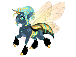 Size: 3600x2700 | Tagged: safe, artist:gigason, imported from derpibooru, oc, oc:blue bee, changepony, hybrid, fangs, interspecies offspring, looking at you, magical lesbian spawn, offspring, parent:oc:honey glaze, parent:princess luna, parents:canon x oc, simple background, solo, transparent background, watermark