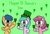 Size: 1618x1114 | Tagged: safe, artist:gillianthecreator36, imported from twibooru, first base, ruby pinch, earth pony, pegasus, pony, unicorn, adorabase, aura (g4), aurabetes, best friends, clover, cute, dexterous hooves, female, filly, four leaf clover, girly girl, green background, happy st. patrick's day, hat, holding, holiday, image, leprechaun, leprechaun hat, open mouth, open smile, pegasus first base, pinchybetes, png, race swap, saint patrick's day, simple background, smiling, tomboy, trio