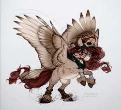 Size: 1521x1380 | Tagged: safe, alternate version, artist:acidum_valericc, artist:ondrea, imported from derpibooru, oc, oc:ondrea, fallout equestria, cool, infected, infection, spread wings, wings