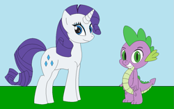 Size: 1053x662 | Tagged: safe, artist:marybethemberjoy49-1, imported from derpibooru, rarity, spike, dragon, unicorn, female, horn, male, shipping, sparity, straight