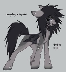 Size: 1093x1183 | Tagged: safe, artist:blvdswirls, imported from derpibooru, oc, changeling, hybrid, pony, changeling oc, color palette, reference sheet
