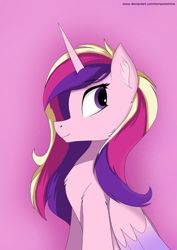 Size: 2480x3508 | Tagged: safe, artist:tempestshine, imported from derpibooru, princess cadance, alicorn, pony, female, folded wings, horn, solo, wings