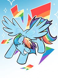 Size: 1536x2048 | Tagged: safe, artist:catsming, imported from derpibooru, rainbow dash, pegasus, pony, backwards cutie mark, cutie mark background, female, solo, spread wings, wings