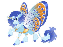 Size: 3600x2700 | Tagged: safe, artist:gigason, imported from derpibooru, oc, oc:karner blue, changepony, hybrid, curved horn, horn, interspecies offspring, offspring, parent:princess luna, parent:thorax, parents:thuna, simple background, solo, transparent background