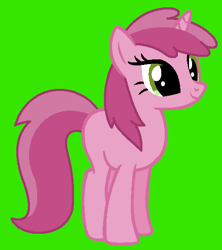 Size: 519x585 | Tagged: safe, artist:frozengembases, artist:maddiewondermanforever36, imported from twibooru, ruby pinch, pony, unicorn, adult blank flank, alternate universe, background pony, base used, blank flank, cute, female, green background, image, mare, older, older ruby pinch, pinchybetes, png, simple background, smiling, solo