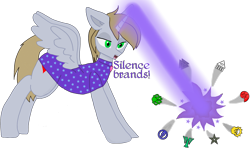 Size: 2700x1600 | Tagged: safe, artist:xada, imported from derpibooru, oc, oc only, oc:emperor bigpip, alicorn, pony, alicorn oc, blonde mane, blonde tail, clothes, explosion, gem, green eyes, horn, laser, magic, meme, open mouth, ponified meme, rimworld, robe, ruby, simple background, solo, spread wings, standing, tail, text, transparent background, wings