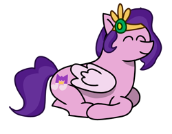 Size: 1280x1000 | Tagged: safe, artist:sleeplesseevee, imported from derpibooru, pipp petals, pegasus, pony, cute, cutie mark, female, folded wings, g5, happy, jewelry, lying down, outline, ponyloaf, prone, simple background, smiling, solo, tiara, transparent background, white outline, wings