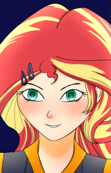 Size: 805x1258 | Tagged: safe, imported from derpibooru, sunset shimmer, equestria girls, bust, female, human coloration, portrait, solo