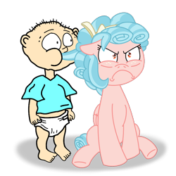 Size: 800x800 | Tagged: safe, artist:gch8ei45, imported from derpibooru, cozy glow, human, pegasus, pony, crossover, duo, female, male, rugrats, simple background, tommy pickles, transparent background