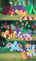 Size: 1280x2159 | Tagged: artist needed, safe, anonymous artist, artist:dashiesparkle, artist:evilangeljs, artist:ironm17, edit, edited screencap, imported from derpibooru, screencap, apple bloom, applejack, cookie crumbles, pear butter, rainbow dash, rarity, scootaloo, sweetie belle, windy whistles, earth pony, pegasus, pony, unicorn, campfire tales, ^^, adopted, adopted daughter, adopted offspring, alternate scenario, apple bloom's bow, apple sisters, applejack's hat, bag, belle sisters, bow, cowboy hat, cute, daaaaaaaaaaaw, eyes closed, female, filly, foal, freckles, grin, hair bow, hat, headcanon, headcanon in the description, horn, looking at each other, looking at someone, mare, mother and child, mother and daughter, picnic blanket, ruffles, scootadoption, scootalove, siblings, sisters, smiling, smiling at each other, spread wings, suitcase, tent, wholesome, wings