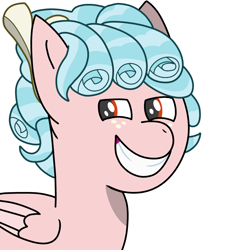 Size: 1500x1500 | Tagged: safe, artist:sleeplesseevee, imported from derpibooru, cozy glow, pegasus, pony, bust, evil grin, female, filly, foal, folded wings, grin, outline, simple background, smiling, solo, transparent background, white outline, wings