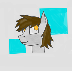 Size: 1485x1463 | Tagged: safe, artist:kokopingas98, imported from derpibooru, oc, oc only, oc:anthon, pegasus, pony, bust, looking away, looking back, male, portrait, simple background, small ears, solo, square