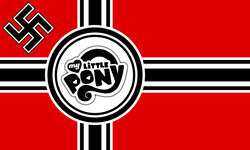 Size: 2560x1536 | Tagged: safe, artist:sanctvs, imported from twibooru, flag, image, mlpol, my little pony, nazi, png