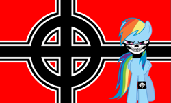 Size: 715x429 | Tagged: safe, imported from twibooru, rainbow dash, celtic cross, flag, image, mlpol, nazi, png, siege mask