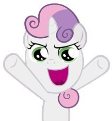Size: 858x930 | Tagged: safe, artist:pinkiepiiiie, edit, editor:undeadponysoldier, imported from ponybooru, vector edit, sweetie belle, pony, unicorn, hearts and hooves day (episode), >:), female, filly, foal, hooves up, oh come on, simple background, solo, transparent background, vector