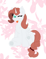 Size: 2026x2628 | Tagged: safe, artist:cinematic-fawn, imported from derpibooru, oc, oc:day flower, pony, unicorn, female, horn, mare, one eye closed, solo, tongue out, wink