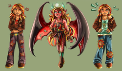 Size: 1147x664 | Tagged: safe, imported from derpibooru, sunset shimmer, human, equestria girls, clothes, clothing redesign, cross-popping veins, emanata, humanized, jeans, pants, redesign, ripped jeans, ripped pants, solo, sunset satan, torn clothes