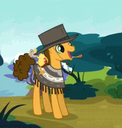 Size: 309x324 | Tagged: safe, editor:scribbly07, imported from derpibooru, screencap, boneless, boneless 2, cheese sandwich, twilight's kingdom, animated, cute, diacheeses, let the rainbow remind you, male, party horn, solo