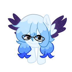 Size: 2048x2048 | Tagged: safe, artist:be_yourself, imported from derpibooru, oc, oc only, oc:altersmay earth, pegasus, pony, colored wings, female, filly, foal, glasses, looking at you, meme, planet ponies, ponified, simple background, smiling, smiling at you, solo, white background, wings