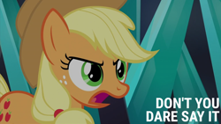 Size: 2000x1125 | Tagged: safe, edit, edited screencap, editor:quoterific, imported from derpibooru, screencap, applejack, the beginning of the end, solo