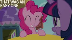 Size: 1920x1080 | Tagged: safe, edit, edited screencap, editor:quoterific, imported from derpibooru, screencap, pinkie pie, twilight sparkle, the one where pinkie pie knows