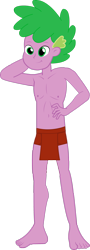 Size: 1024x2847 | Tagged: safe, artist:crazybrothersstyler2, edit, imported from derpibooru, spike, human, equestria girls, barefoot, belly button, clothes, feet, human spike, humanized, jungle boy, langot, loincloth, male, male nipples, mowgli, nipples, nudity, outfit, partial nudity, simple background, smiling, solo, the jungle book, topless, transparent background