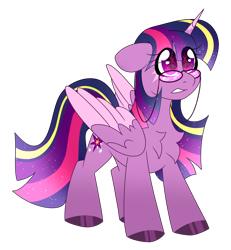 Size: 3480x3760 | Tagged: safe, artist:crazysketch101, imported from derpibooru, twilight sparkle, alicorn, pony, glasses, twilight sparkle (alicorn)