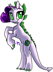 Size: 2169x2938 | Tagged: safe, artist:blayzes, imported from derpibooru, oc, oc only, oc:crystal burst, dracony, dragon, hybrid, pony, 2015, female, interspecies offspring, offspring, old art, parent:rarity, parent:spike, parents:sparity, rearing, simple background, solo, transparent background