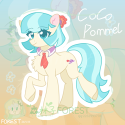 Size: 3000x3000 | Tagged: safe, artist:森林子forest, imported from derpibooru, coco pommel, earth pony, pony, chest fluff, female, mare, raised hoof, smiling, solo