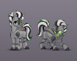 Size: 3775x3000 | Tagged: safe, artist:aquaticvibes, imported from derpibooru, oc, oc:helix, monster pony, pony, zebra, gray background, simple background, solo