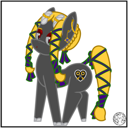 Size: 2000x2000 | Tagged: safe, artist:dice-warwick, imported from derpibooru, oc, oc only, oc:pitch blackheart, bicorn, pony, cloven hooves, ear piercing, feminine stallion, horn, makeup, male, multiple horns, piercing, simple background, solo, stallion, white background