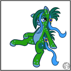 Size: 2000x2000 | Tagged: safe, artist:dice-warwick, imported from derpibooru, oc, oc only, oc:tapper tablature, original species, pony, fallout equestria, fallout equestria: dance of the orthrus, beauty mark, belly button, belly piercing, ear piercing, eyebrow piercing, eyebrows, fanfic art, female, mare, mirage pony, piercing, simple background, solo, spots, transparent background