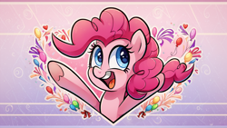 Size: 1920x1080 | Tagged: safe, imported from derpibooru, pinkie pie, pony, ai content, ai generated, generator:pony diffusion v6 xl, generator:stable diffusion, prompter:gullveigai, wallpaper