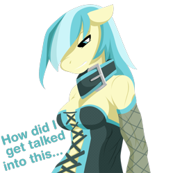 Size: 1275x1280 | Tagged: safe, imported from derpibooru, oc, oc:misty wonderbolt, anthro, pegasus, clothes, collar, corset, detached sleeves, female, pegasus oc, simple background, solo, solo female, transparent background, wings